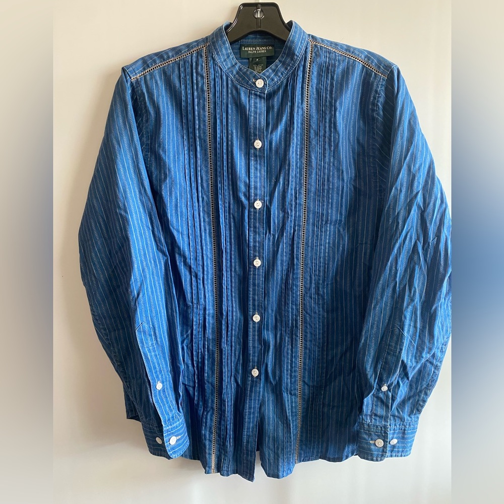 Ralph Lauren Jeans Co Women’s Navy Button Down Shirt Size 6